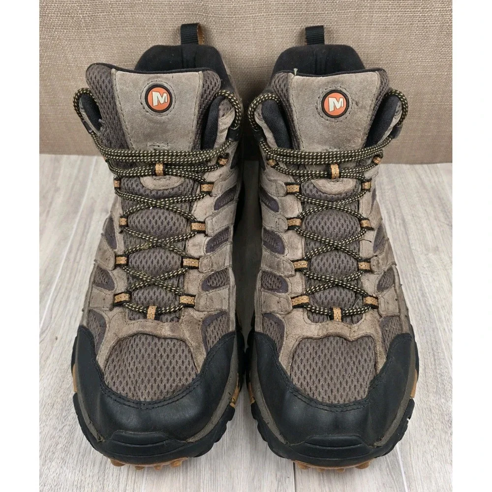 Merrell Moab 2 Mid Hiking Boots Mens 10.5W Earth Brown Suede Waterproof Trail
